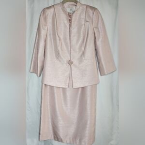 Jaques Vert Light Pink 2 Piece Formal Dress And Jacket Size 8